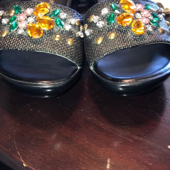 Fun Athea Alexander gemstone slip on 3” wedge Sz 9 - Picture 2 of 7